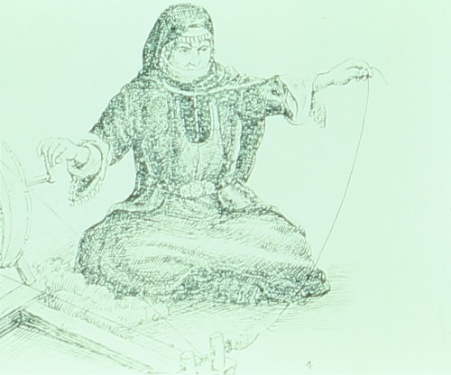 Artsakhtsi woman sewing