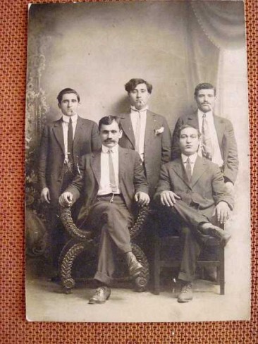 Unidentified Armenian men in Whitinsville – 1910