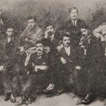 Group of young Armenians gathered around Ashkhadank newspaper
