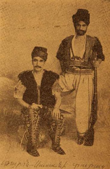 Armenian men wearing costumes of Sasun