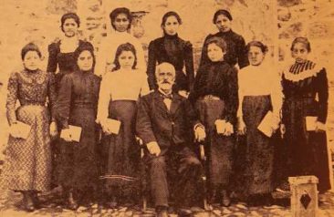Hripsimian students with Director Yeghishe Doursounian – Garin 1901