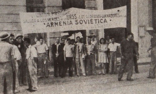 Armenian Anti-Fascist demonstration in Cuba on May 1st, 1943