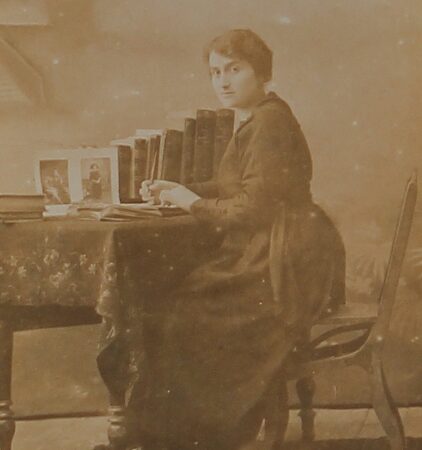 Unidentified Armenian woman writing