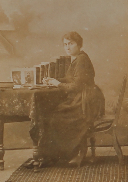 Unidentified Armenian woman writing