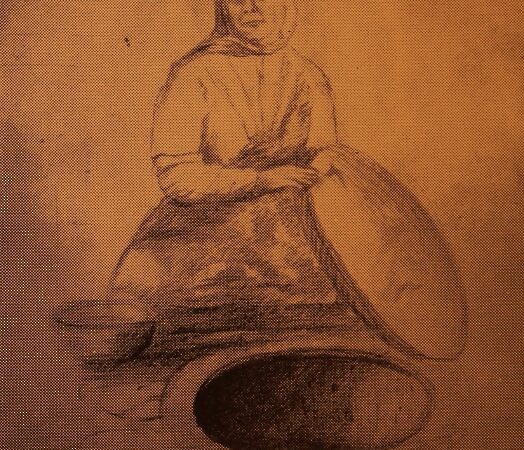 Armenian bread baker, sketch by V. Ghazikian 1930