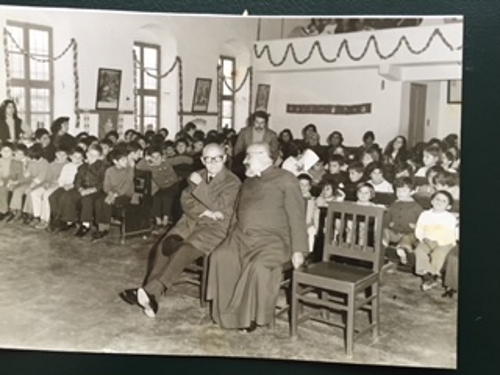 Aram Zarmanian with father Paghdikian as a benefactor of the Bird’s Nest in Jbeil Lebanon