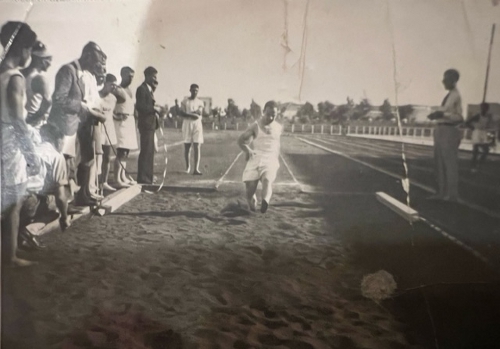 Karapet Hakobyan and other students practicing athletic activities
