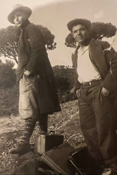 Karapet Hakobyan with a friend on a trip