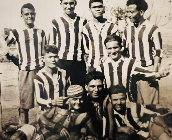 Karapet Hakobyan with friends playing soccer
