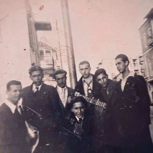 Karapet Hakobyan with his friends