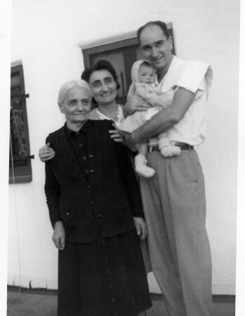Great-grandmother Persape, my grandmother Kayghanoush Karahadian Delijian, my father Harold Delijian and me, Linda Jean Delijian Gutierrez