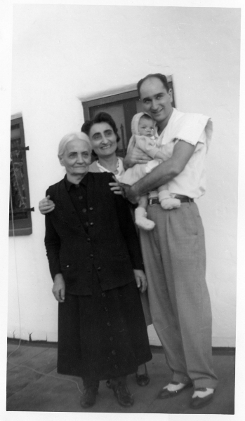Great-grandmother Persape, my grandmother Kayghanoush Karahadian Delijian, my father Harold Delijian and me, Linda Jean Delijian Gutierrez